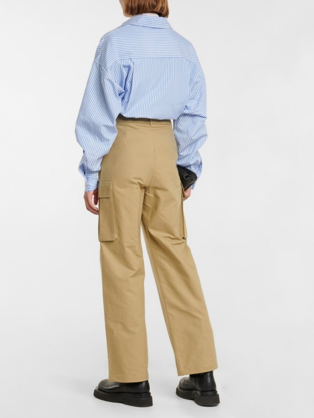 100% Processed Cotton The Frankie Shop Gia High-Rise Cargo Pants - Picture 2 of 6